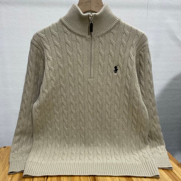 Polo Ralph Lauren Classic turtleneck zip-up cable knit sweater - Picture 1 of 9